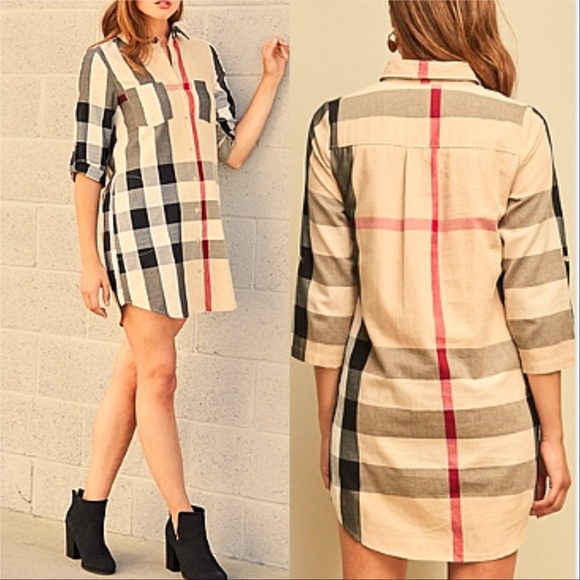 MODA ME COUTURE Dresses & Skirts - Plaid Tunic Dress